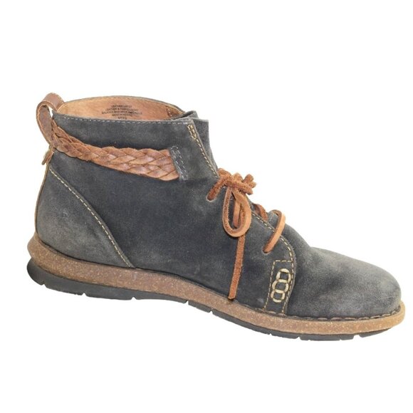 Born Temple Distressed Burnished Dark Gray Lace Up Ankle Boot Size 9 - Picture 8 of 11